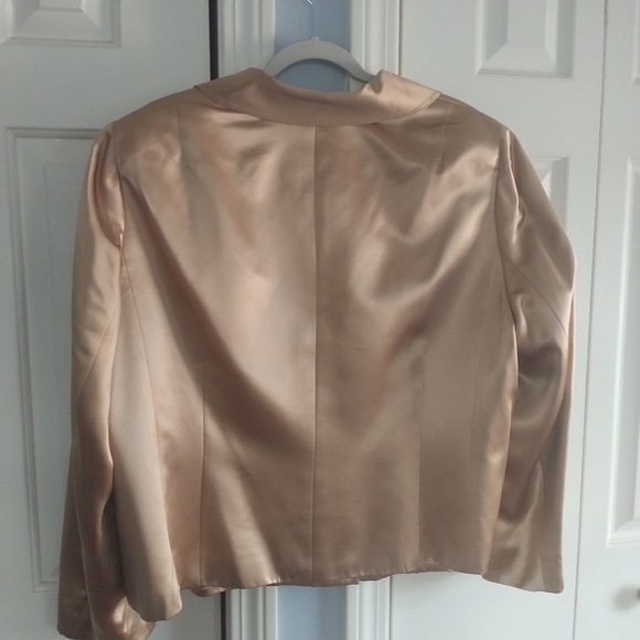 Kate Hill Woman 100 percent Gold Silk Blazer Plus Size 22W - Picture 8 of 9